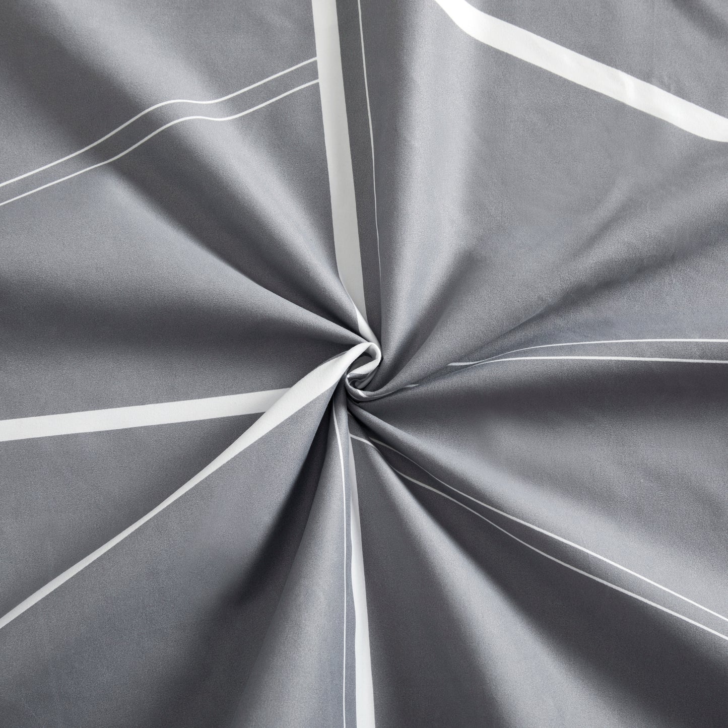 Printed Rayon from Bamboo Soft All Season Duvet Cover Fitted Sheet Ensemble Bedding Set with Zipper and Corner Tie, Grey Geometric