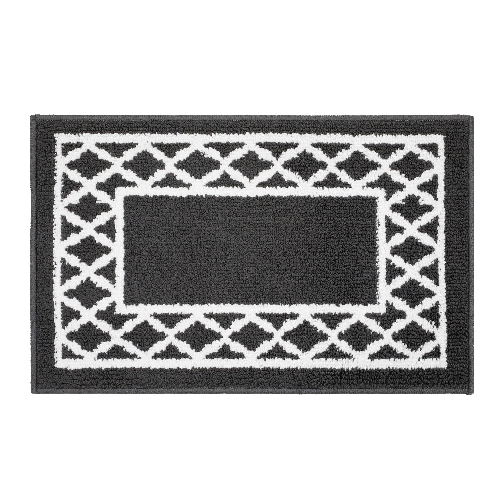 Decor Non-Slip Back Soft Runner Area Carpet Floor Area Rug Indoor Accent Decorative Mat, Moroccan Trellis Grey