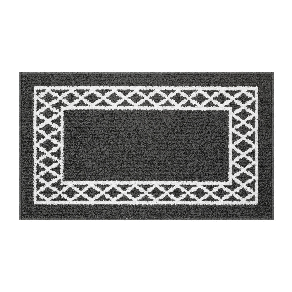 Decor Non-Slip Back Soft Runner Area Carpet Floor Area Rug Indoor Accent Decorative Mat, Moroccan Trellis Grey