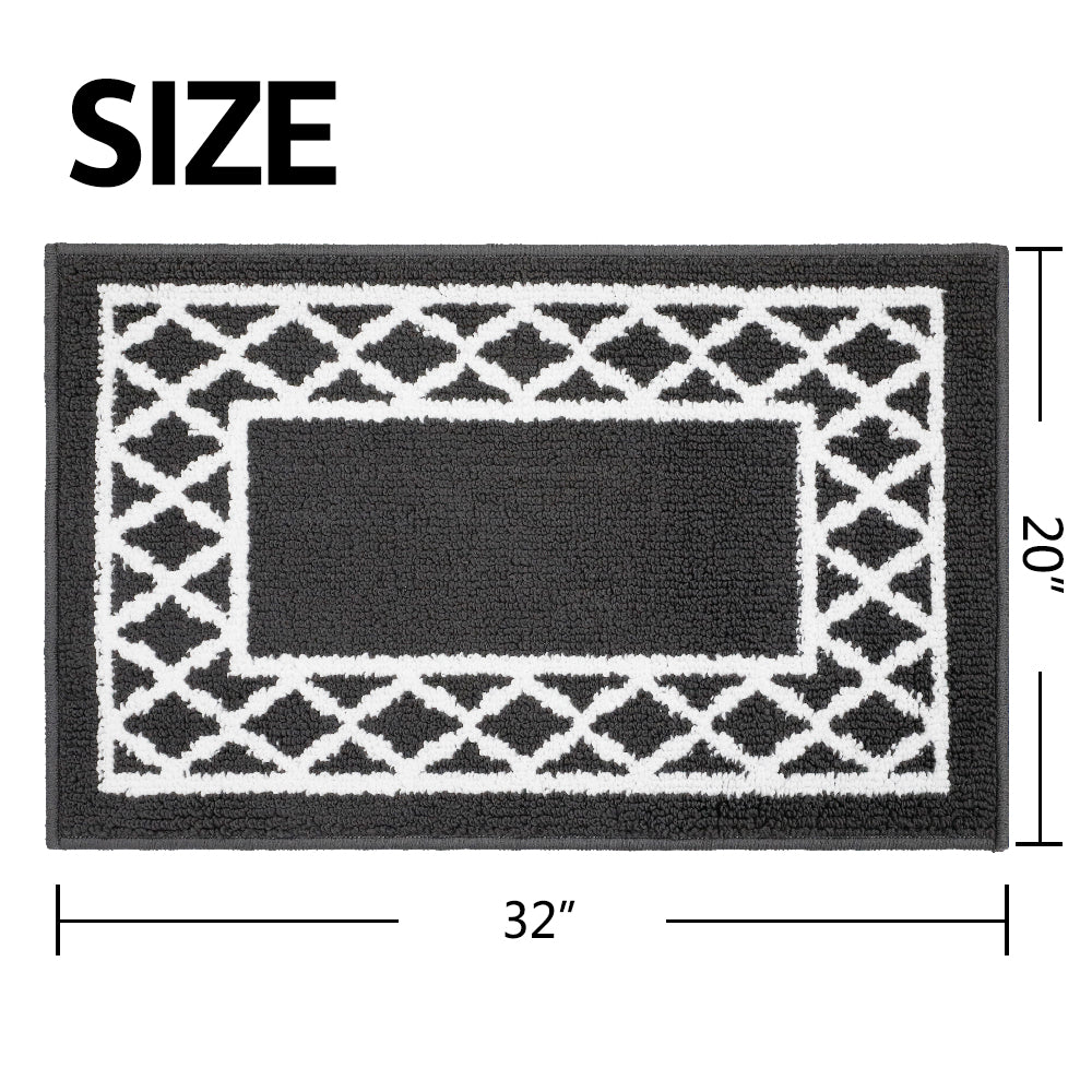 Decor Non-Slip Back Soft Runner Area Carpet Floor Area Rug Indoor Accent Decorative Mat, Moroccan Trellis Grey