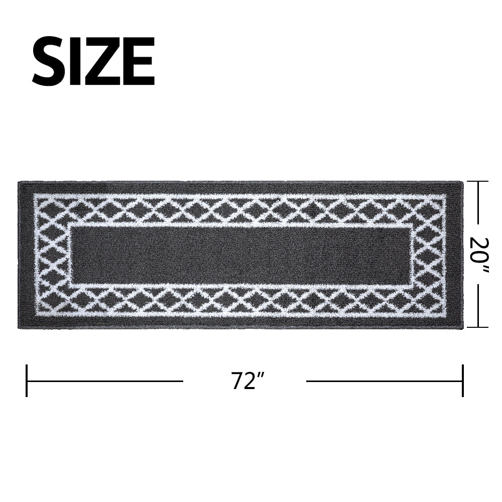 Decor Non-Slip Back Soft Runner Area Carpet Floor Area Rug Indoor Accent Decorative Mat, Moroccan Trellis Grey
