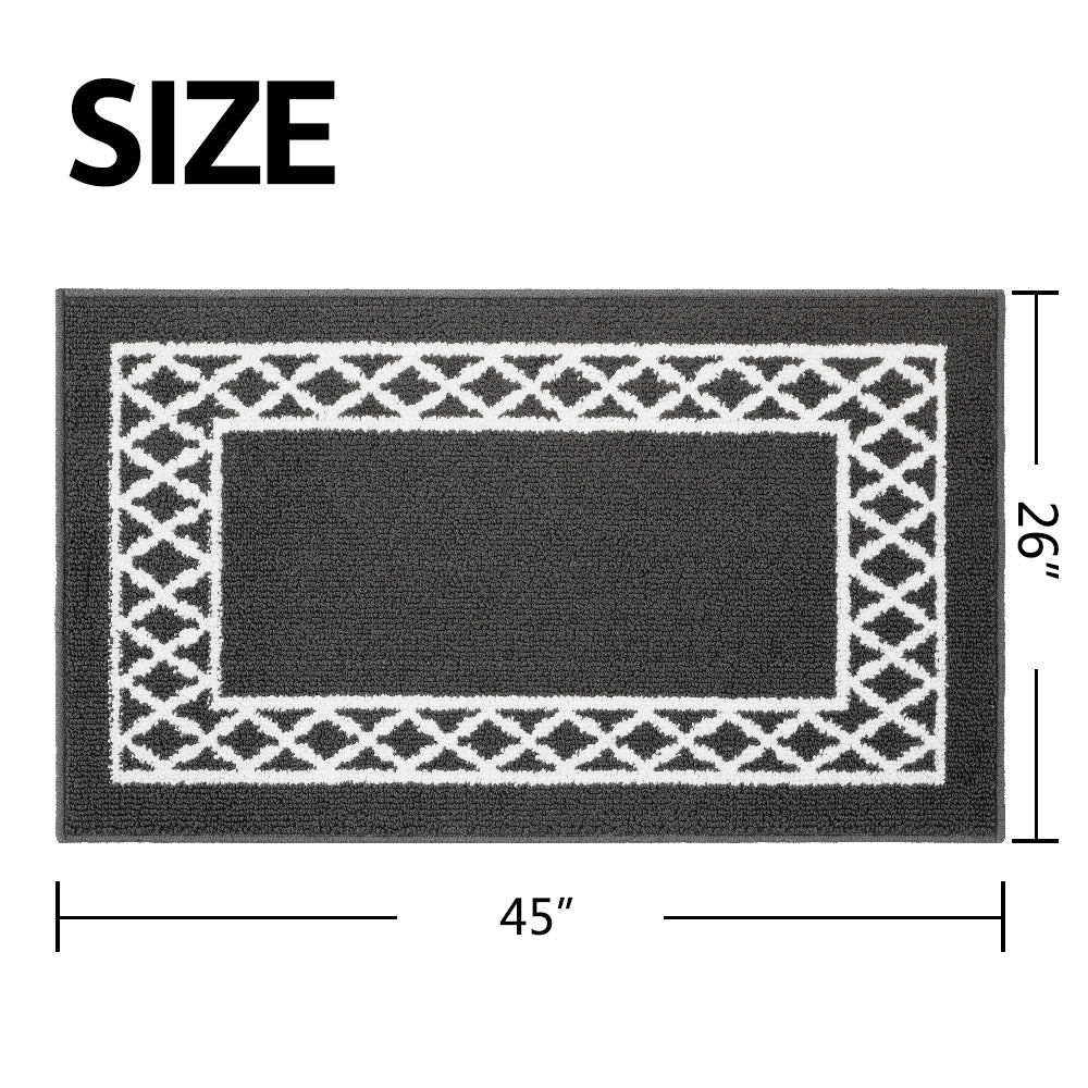 Decor Non-Slip Back Soft Runner Area Carpet Floor Area Rug Indoor Accent Decorative Mat, Moroccan Trellis Grey