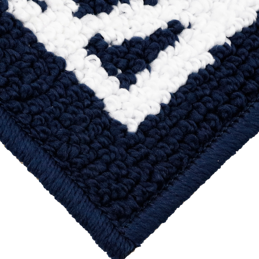 Decor Non-Slip Back Soft Runner Area Carpet Floor Area Rug Indoor Accent Decorative Mat, Moroccan Trellis Navy Blue