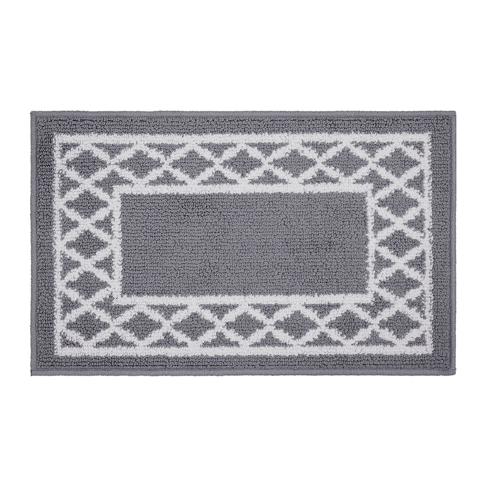 Decor Non-Slip Back Soft Runner Area Carpet Floor Area Rug Indoor Accent Decorative Mat, Moroccan Trellis Silver
