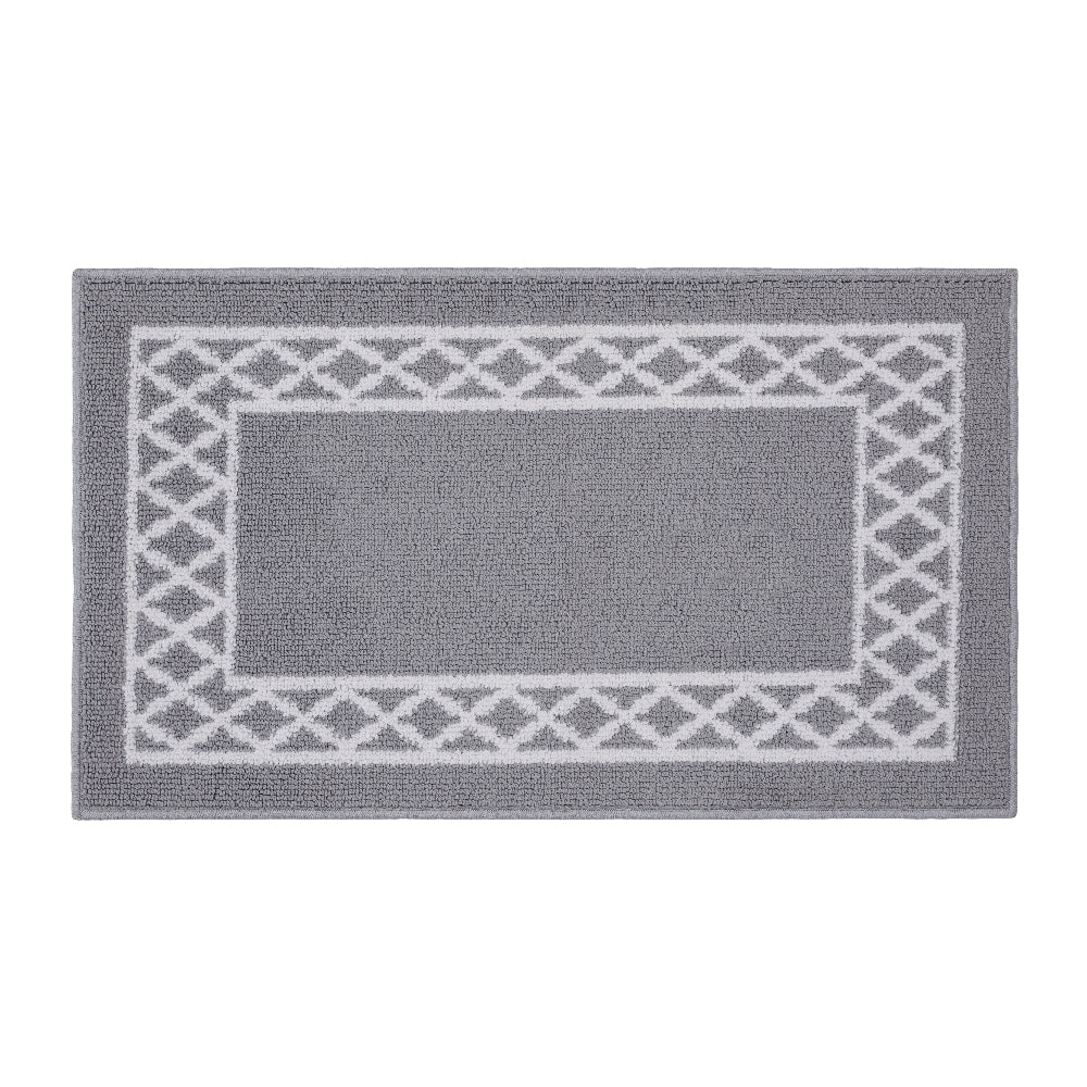 Decor Non-Slip Back Soft Runner Area Carpet Floor Area Rug Indoor Accent Decorative Mat, Moroccan Trellis Silver
