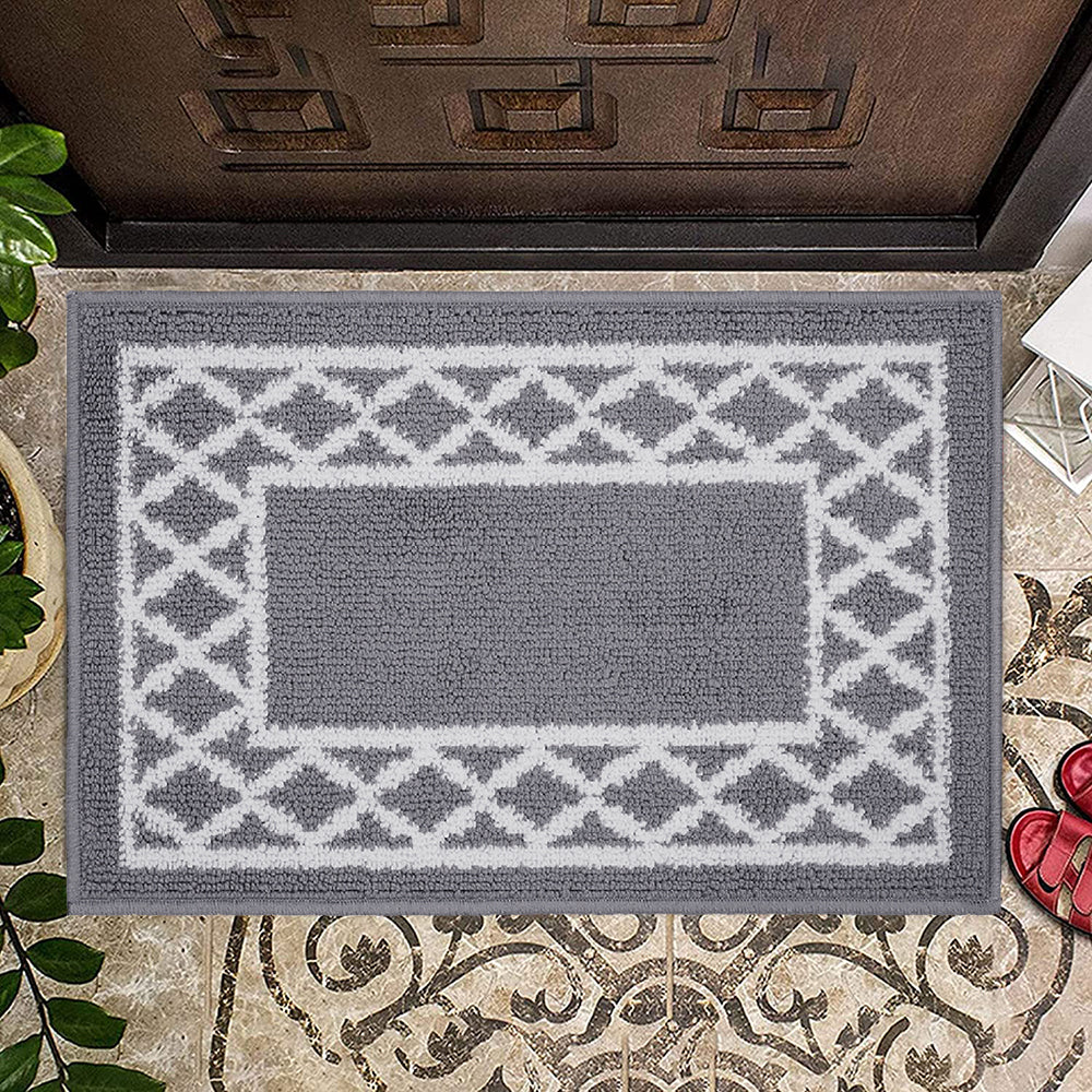 Decor Non-Slip Back Soft Runner Area Carpet Floor Area Rug Indoor Accent Decorative Mat, Moroccan Trellis Silver