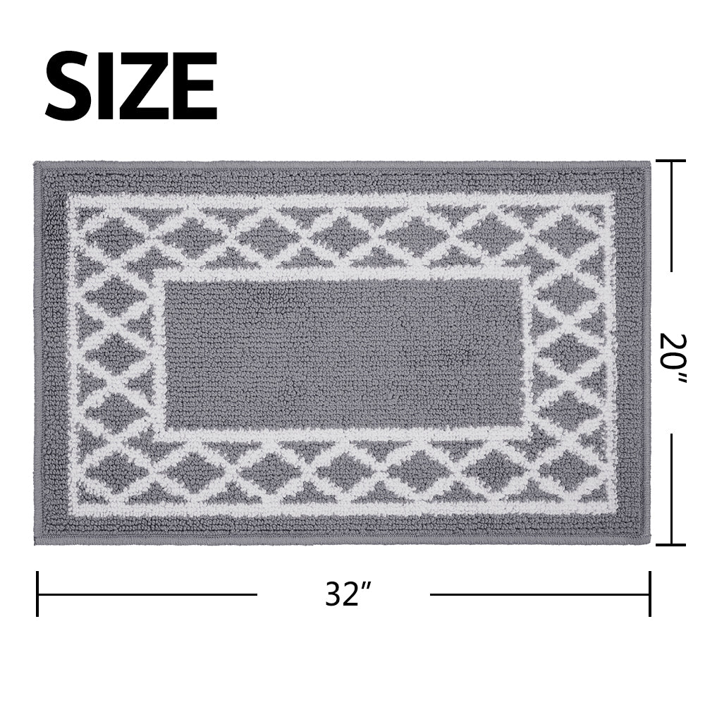 Decor Non-Slip Back Soft Runner Area Carpet Floor Area Rug Indoor Accent Decorative Mat, Moroccan Trellis Silver