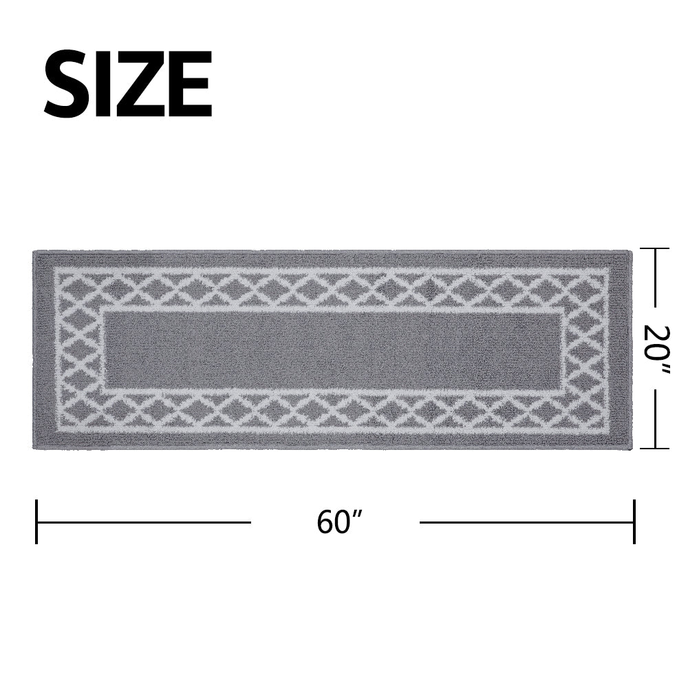 Decor Non-Slip Back Soft Runner Area Carpet Floor Area Rug Indoor Accent Decorative Mat, Moroccan Trellis Silver