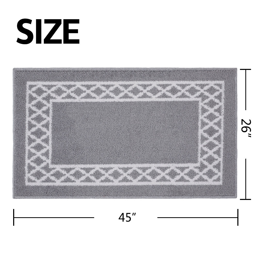 Decor Non-Slip Back Soft Runner Area Carpet Floor Area Rug Indoor Accent Decorative Mat, Moroccan Trellis Silver
