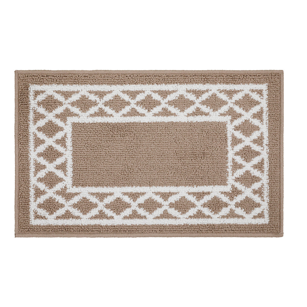 Decor Non-Slip Back Soft Runner Area Carpet Floor Area Rug Indoor Accent Decorative Mat, Moroccan Trellis Taupe