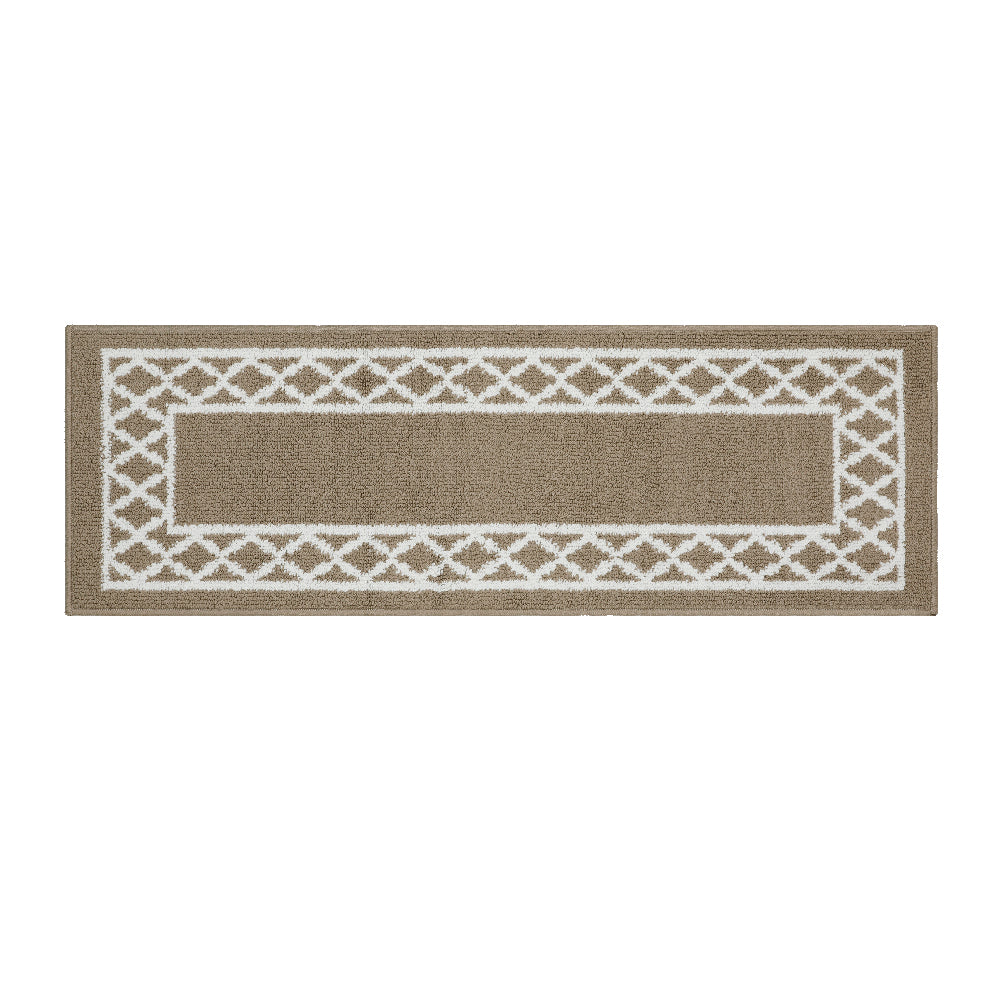 Decor Non-Slip Back Soft Runner Area Carpet Floor Area Rug Indoor Accent Decorative Mat, Moroccan Trellis Taupe