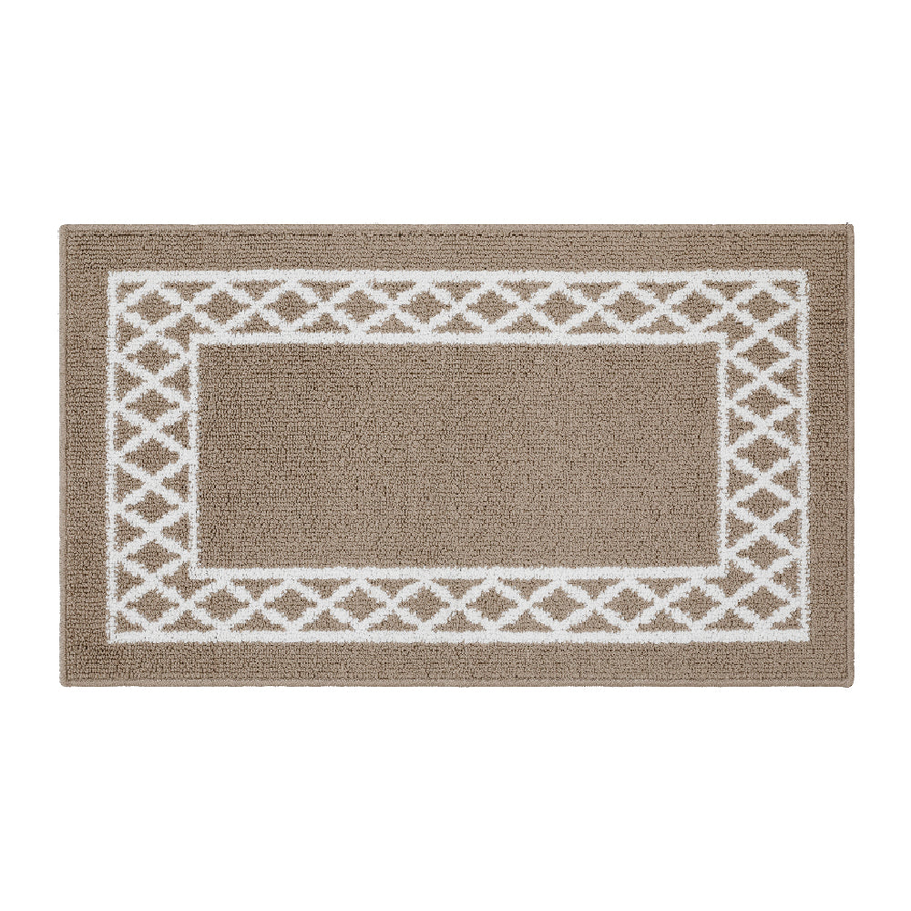 Decor Non-Slip Back Soft Runner Area Carpet Floor Area Rug Indoor Accent Decorative Mat, Moroccan Trellis Taupe