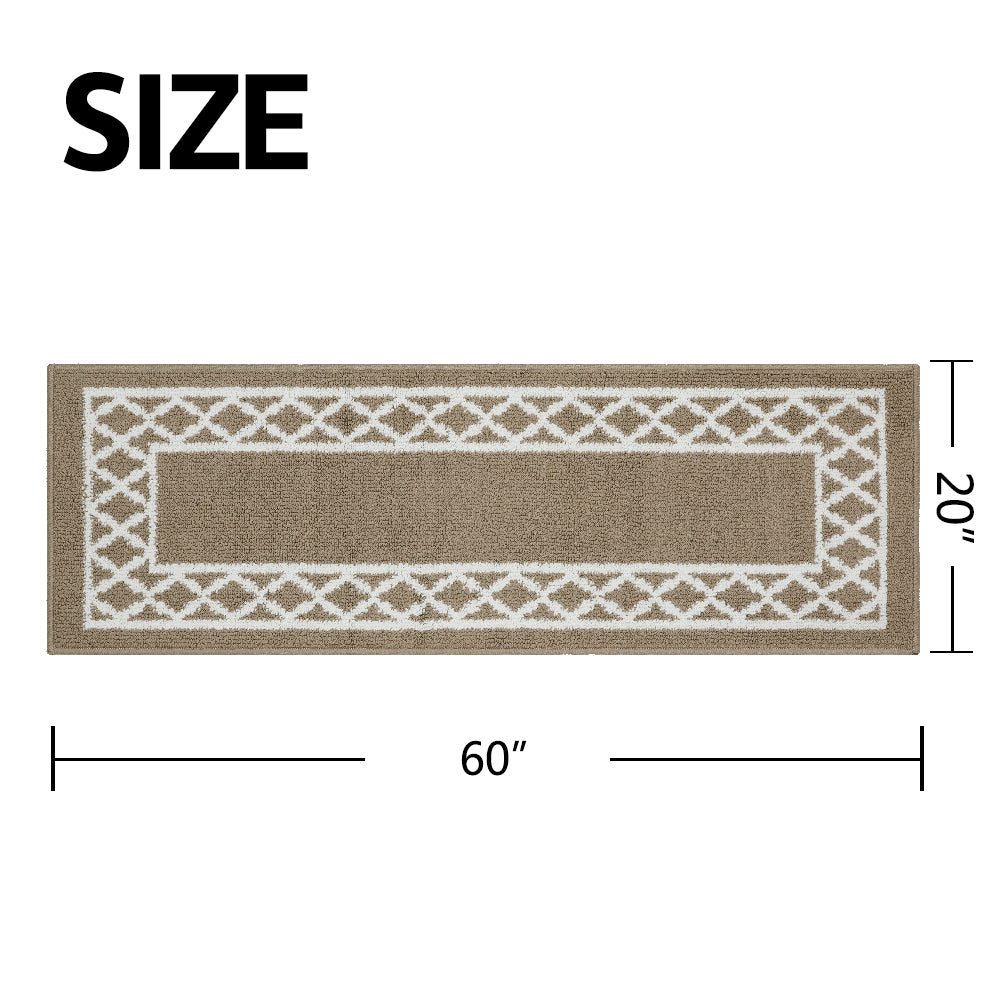 Decor Non-Slip Back Soft Runner Area Carpet Floor Area Rug Indoor Accent Decorative Mat, Moroccan Trellis Taupe