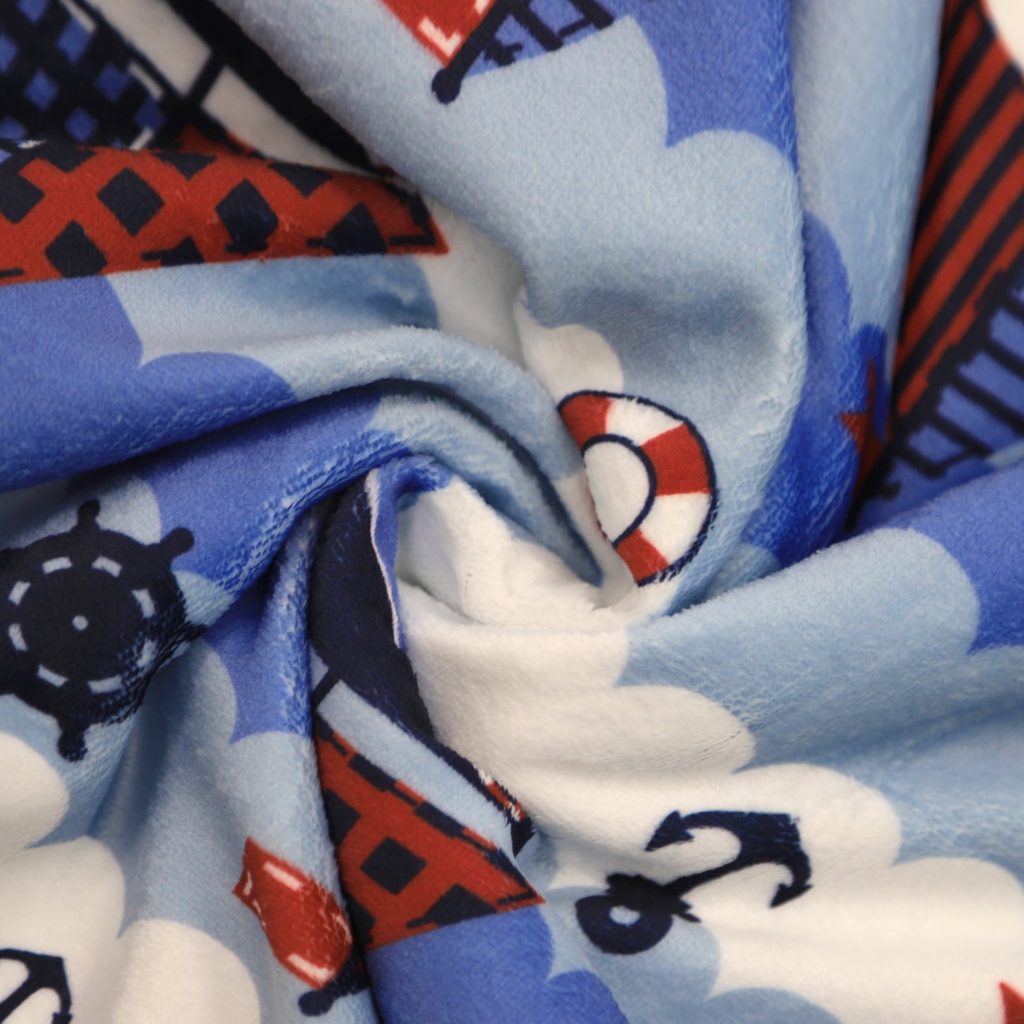 Kid Printed Fluffy Plush Soft Warm Flannel Fleece Children Throw Sherpa Kids Blanket, 40" x 50" Nautical Sailing Boat