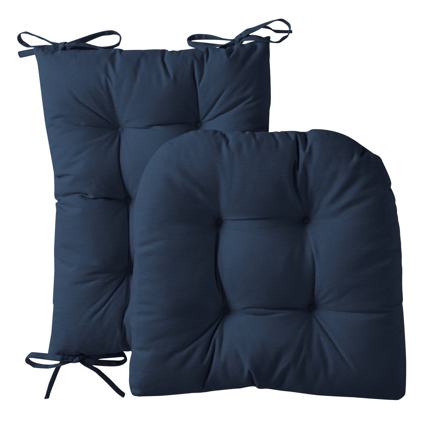 Rocking Chair Cushion Premium Comfortable Thick Nonslip Back Tufted High-Backed Lounger Seat Pads 2 Piece Set, Navy Blue