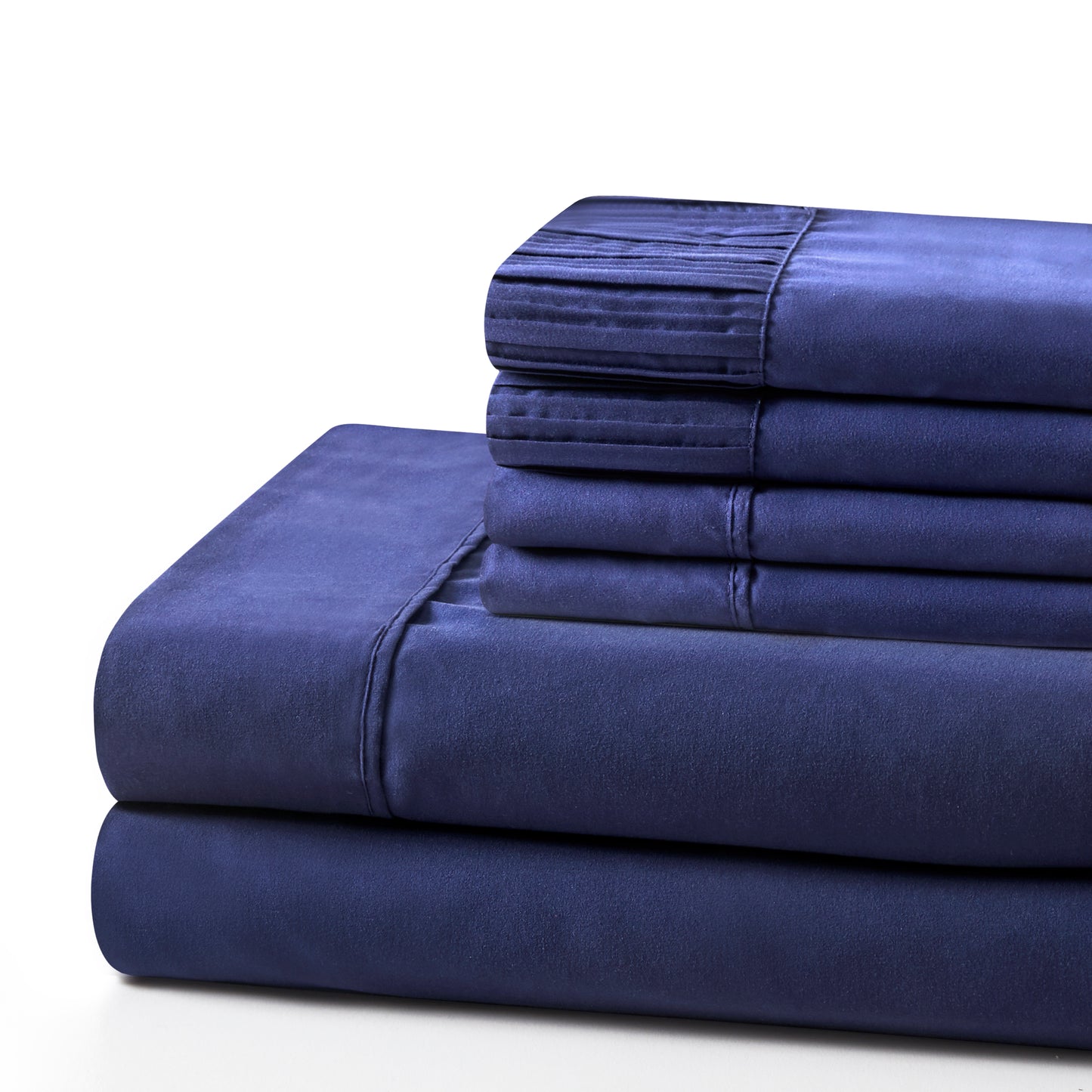 Solid Rayon from Bamboo Soft Silky Deep Pocket Bedding All Season Sheet Set, Navy Blue
