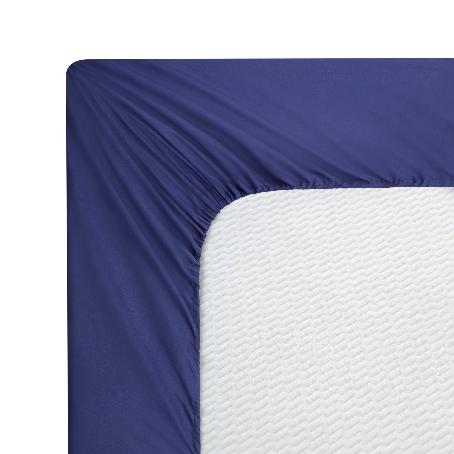 600 Thread Count Cotton Percale Soft Deep Pocket Solid Bedding All Season Sheet Set, Navy Blue