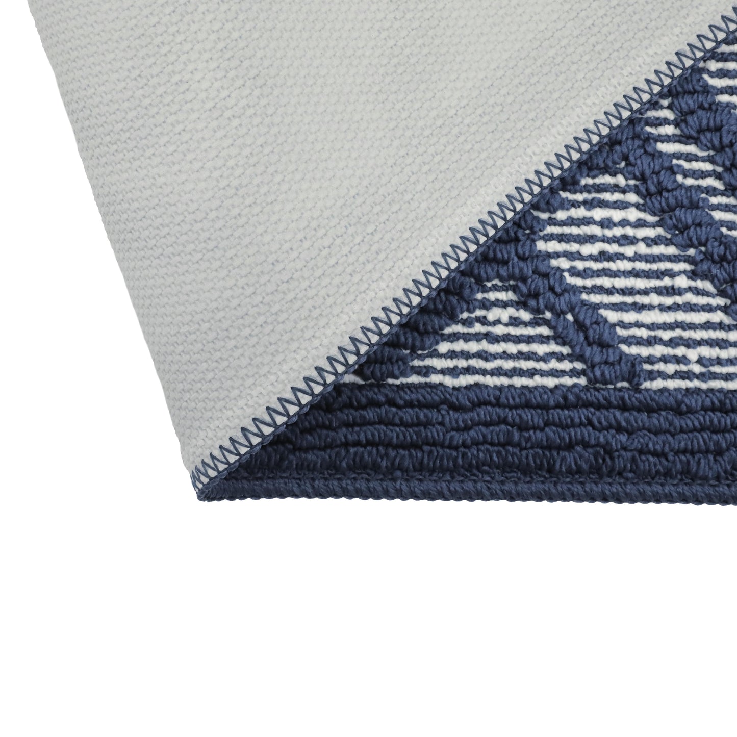 Decor Non-Slip Back Water Absorbent Soft Woven Runner Area Carpet Floor Mat Indoor Kitchen Rug, Navy Blue Geometric Design