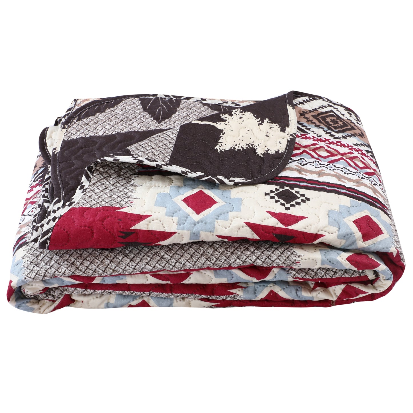 Printed Embossed Pinsonic Soft Bedding Summer Quilt Set, Cabin Moose Bear