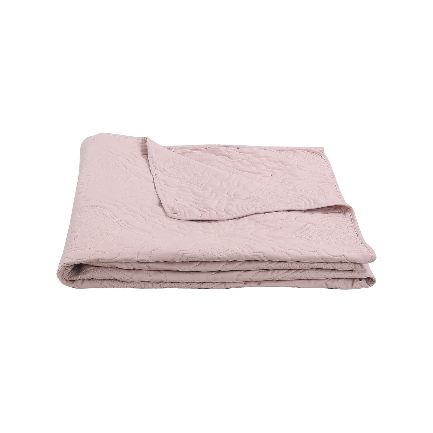 Embossed Pinsonic Solid Bedding Soft Summer Quilt Set, Pink Color