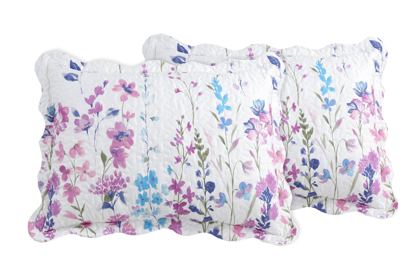 Printed Stitching Coverlet Bedspread Soft Bedding Summer Quilt Set, Colorful Floral Garden