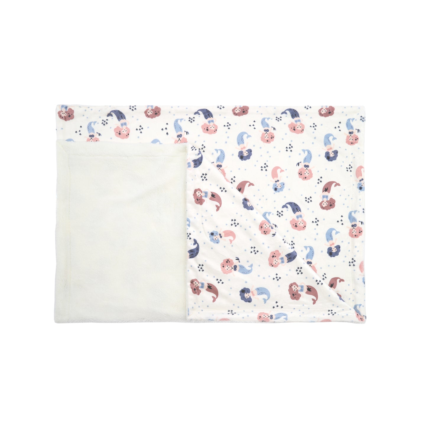 Kid Printed Fluffy Plush Soft Warm Flannel Fleece Children Throw Sherpa Kids Blanket, 40" x 50" Pink Mermaid