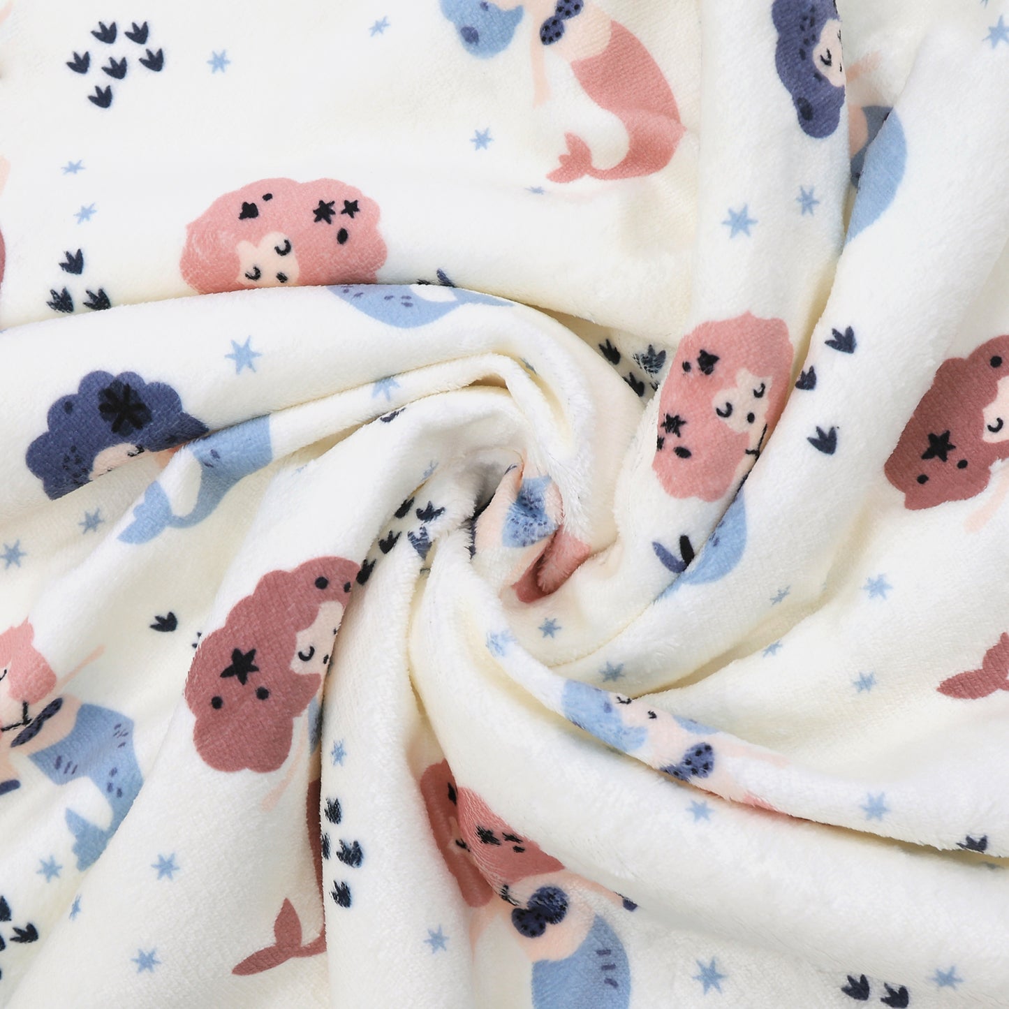 Kid Printed Fluffy Plush Soft Warm Flannel Fleece Children Throw Sherpa Kids Blanket, 40" x 50" Pink Mermaid
