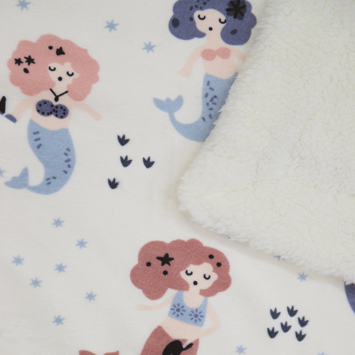 Kid Printed Fluffy Plush Soft Warm Flannel Fleece Children Throw Sherpa Kids Blanket, 40" x 50" Pink Mermaid