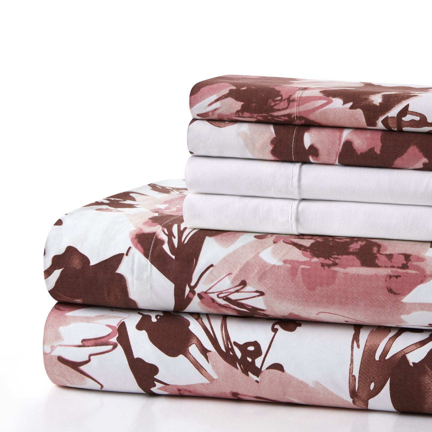 Printed Rayon from Bamboo Soft Deep Pocket Bedding All Season Sheet Set, Pink Red Floral
