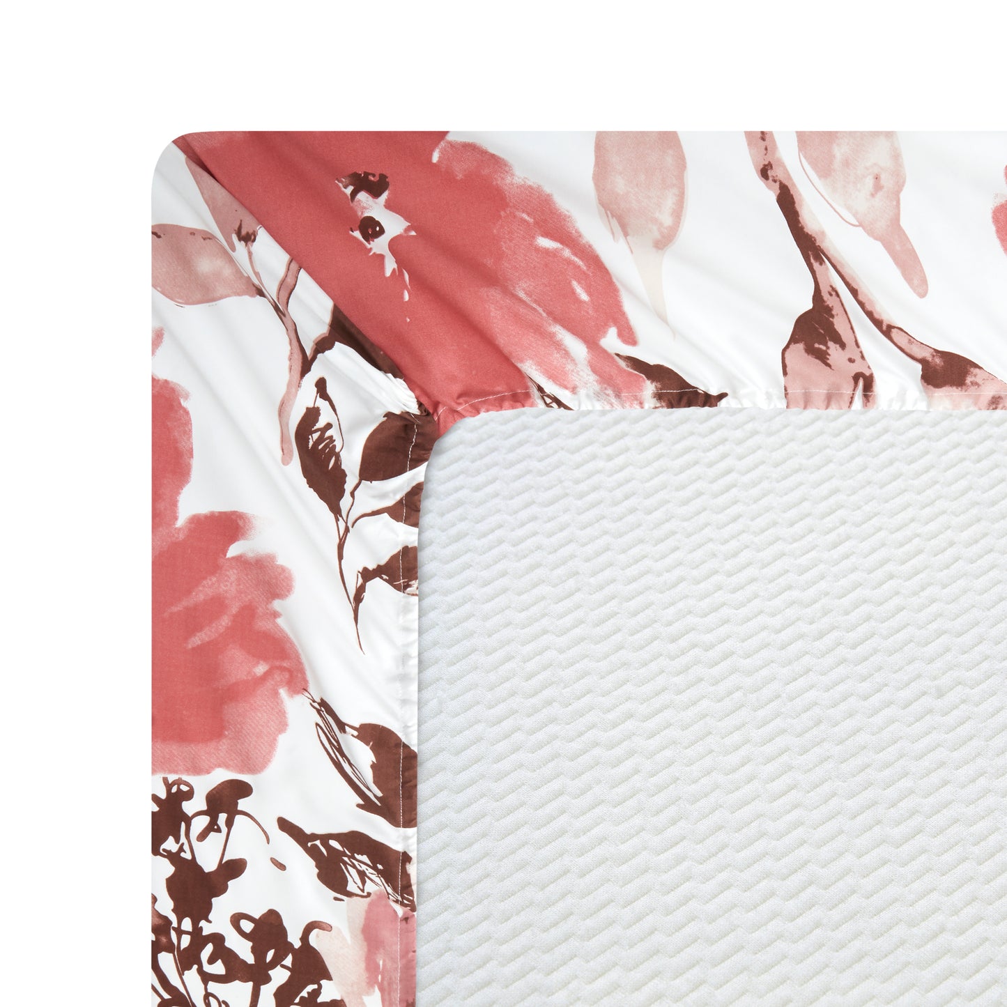 Printed Rayon from Bamboo Soft Deep Pocket Bedding All Season Sheet Set, Pink Red Floral