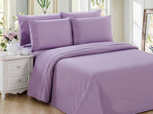 Solid Rayon from Bamboo Soft Bedding Silky Zipper All Season Duvet Cover Set, Purple