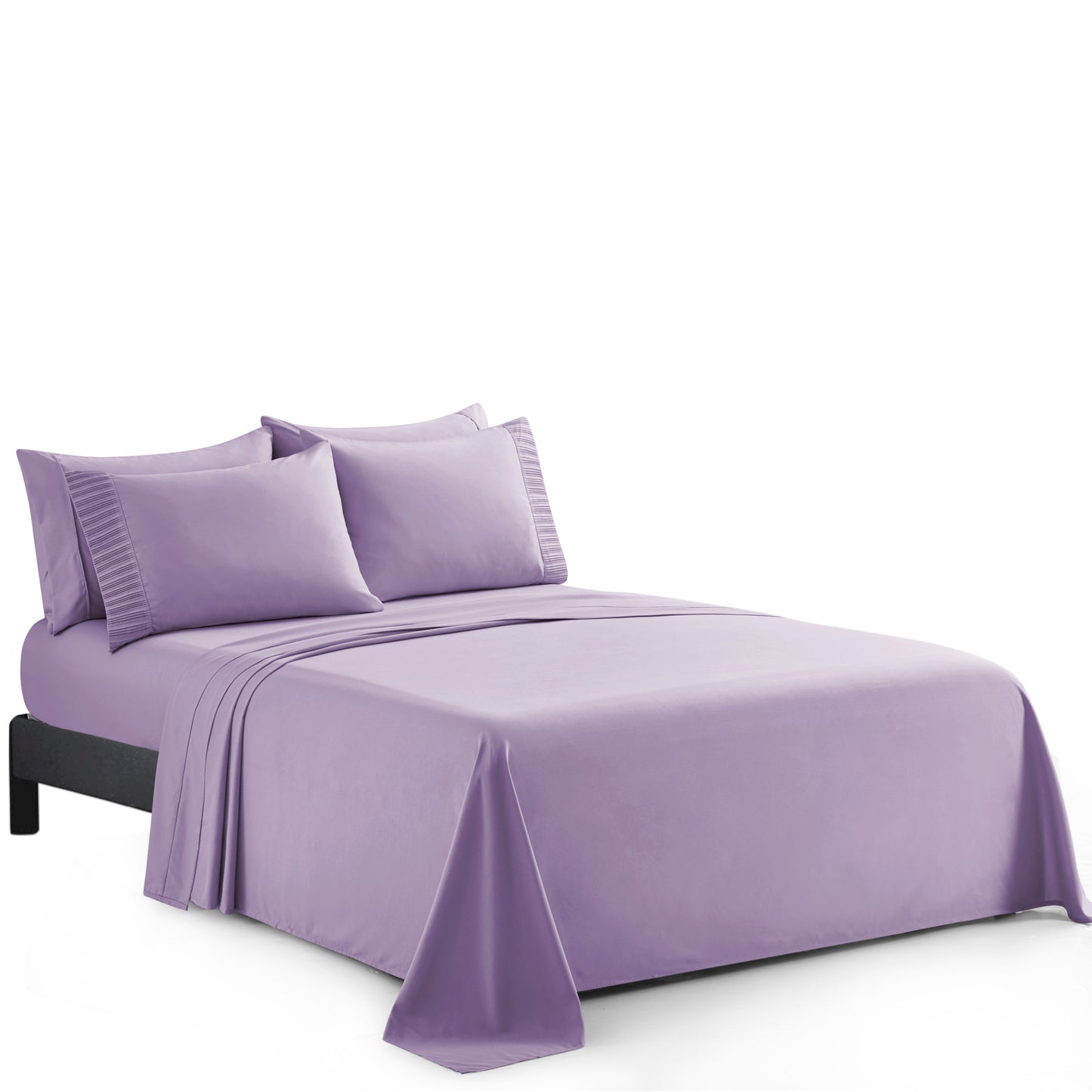 Solid Rayon from Bamboo Soft Silky Deep Pocket Bedding All Season Sheet Set, Purple