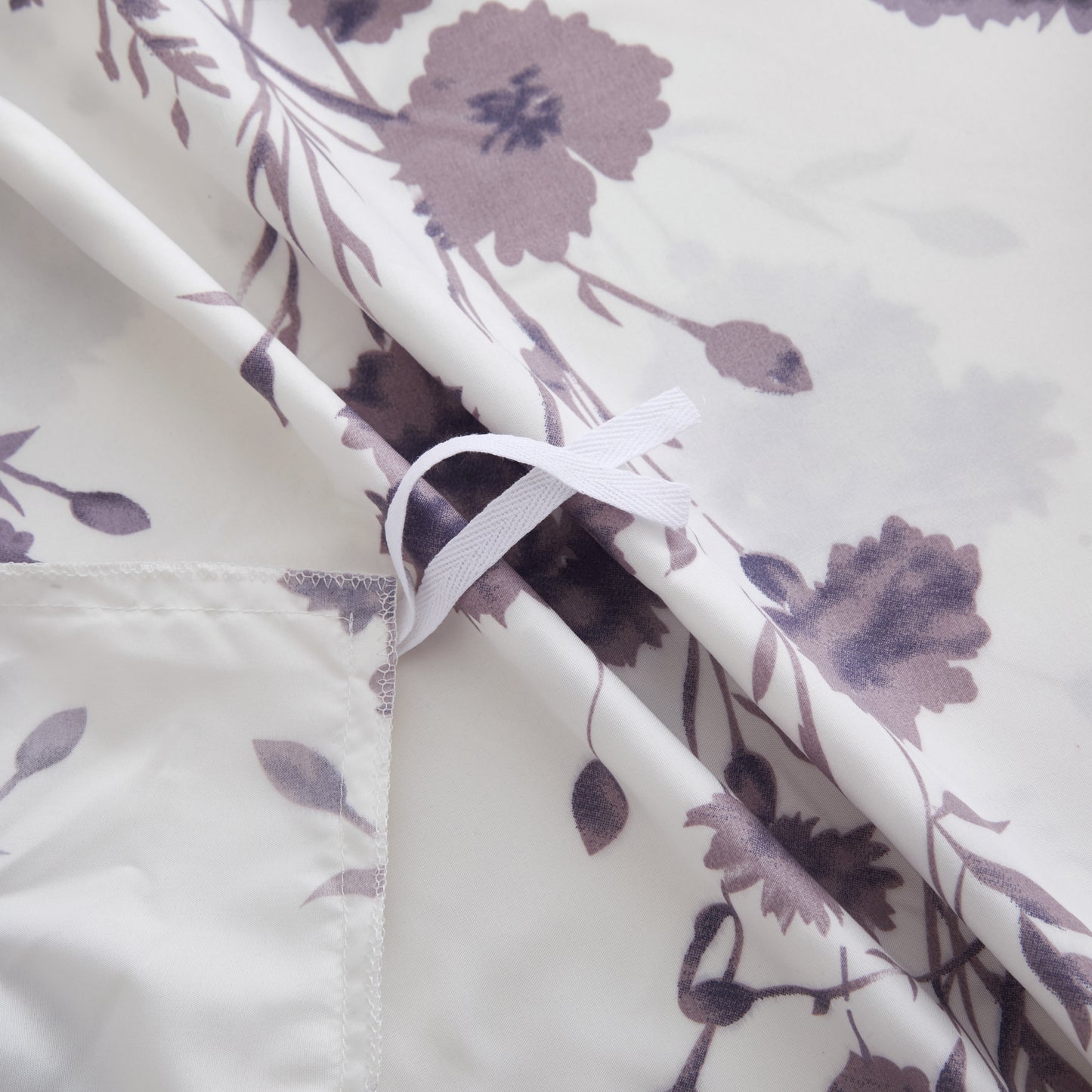 Printed Rayon from Bamboo Soft Bedding Silky Zipper All Season Duvet Cover Set, Purple Carnation Floral