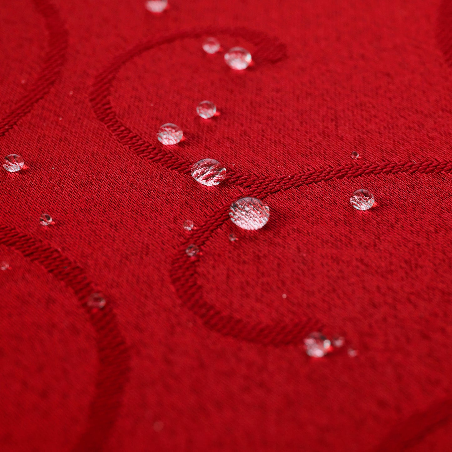 Jacquard Waterproof Thick Luxury Premium Solid Liquid Repellent Stain Resistant Decorative Home Kitchen Tablecloth, Red Color