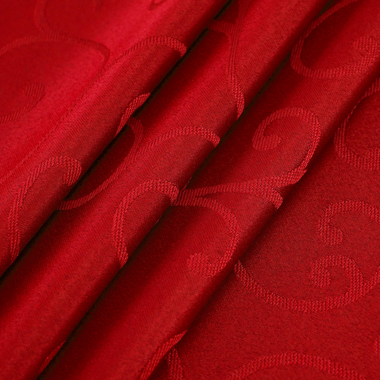 Jacquard Waterproof Thick Luxury Premium Solid Liquid Repellent Stain Resistant Decorative Home Kitchen Tablecloth, Red Color