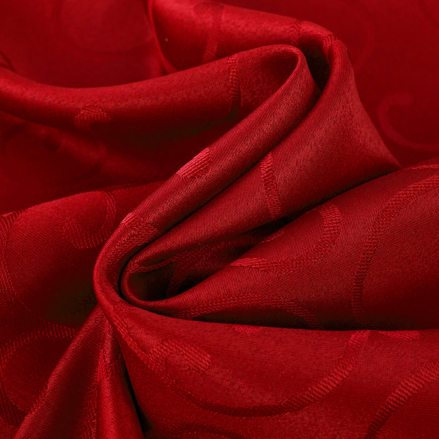 Jacquard Waterproof Thick Luxury Premium Solid Liquid Repellent Stain Resistant Decorative Home Kitchen Tablecloth, Red Color