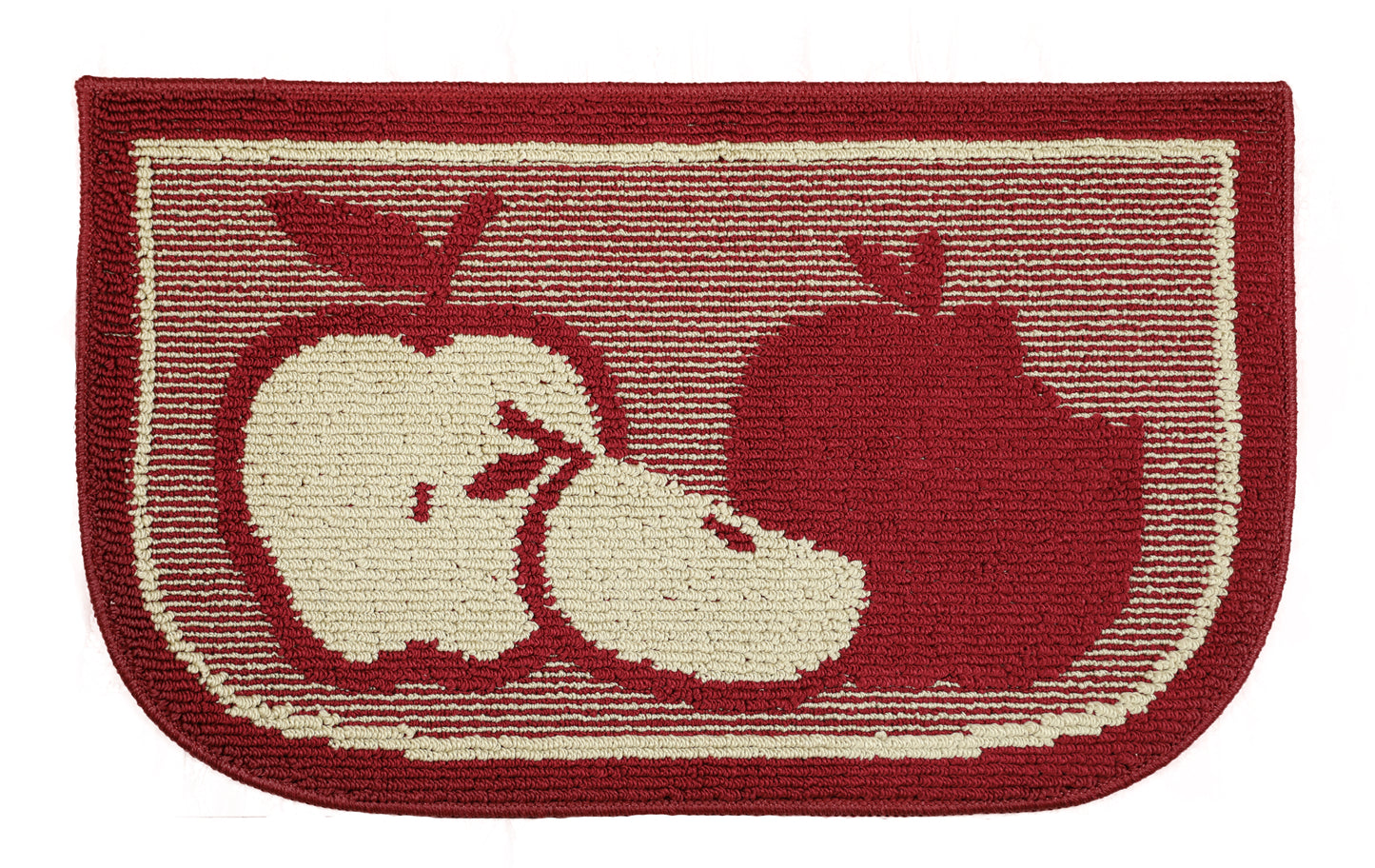 Decor Non-Slip Back Water Absorbent Soft Woven Runner Area Carpet Floor Mat Indoor Kitchen Rug, Red Apple Design
