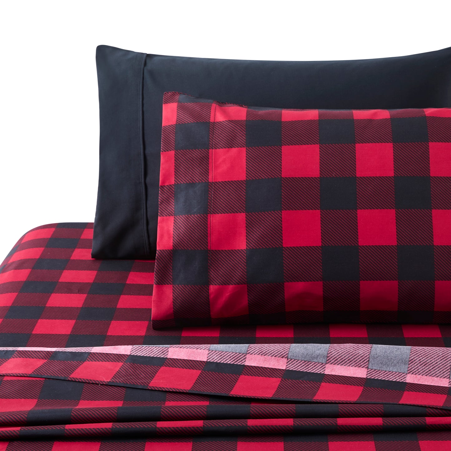 Printed Rayon from Bamboo Soft Deep Pocket Bedding All Season Sheet Set, Red Black Plaid