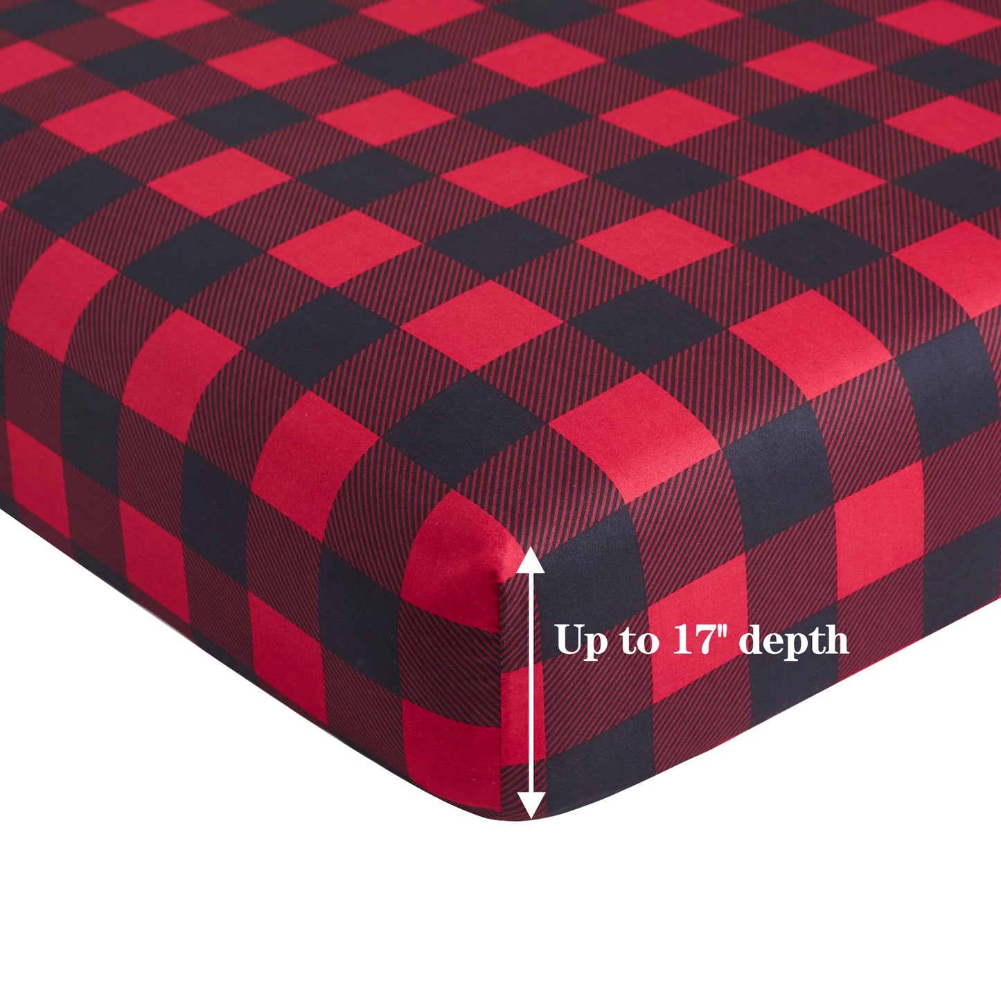 Printed Rayon from Bamboo Soft Deep Pocket Bedding All Season Sheet Set, Red Black Plaid