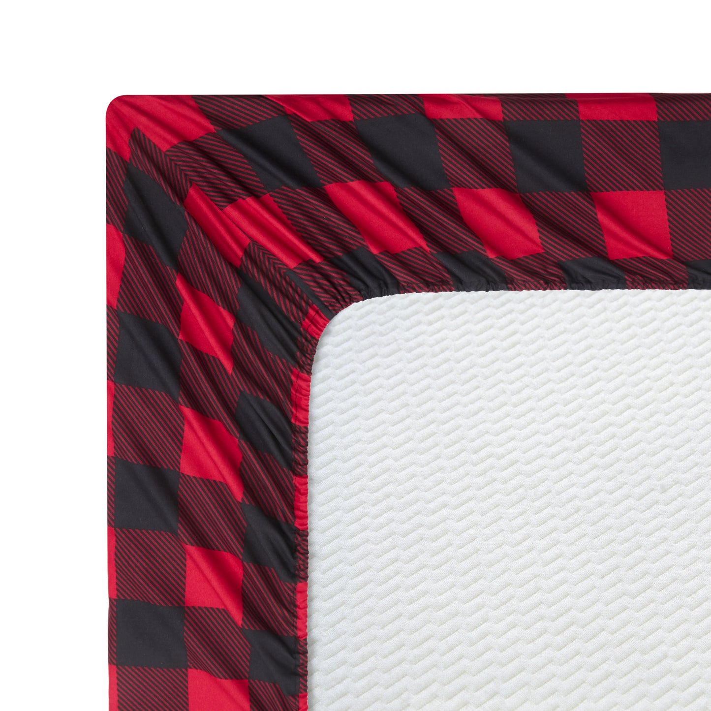 Printed Rayon from Bamboo Soft Deep Pocket Bedding All Season Sheet Set, Red Black Plaid