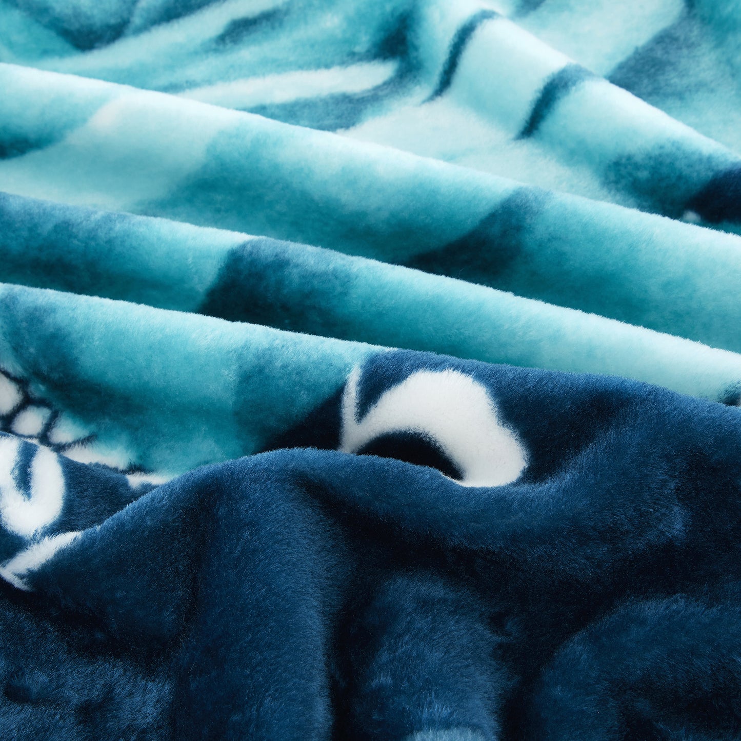 Printed Reversible Woven Fluffy Plush Soft Warm Korean Style 2 Ply Flannel Fleece Throw Mink Blanket, 78" x 86" Red Peony Turquoise Rose Floral