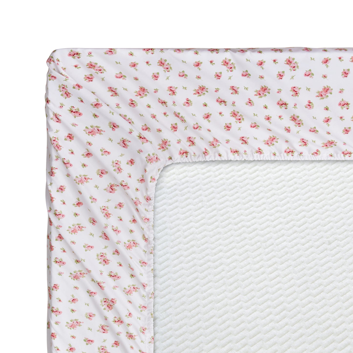 Printed Cotton Blend Percale 600 Thread Count Soft Deep Pocket All Season Bedding Sheet Set, Pink Rose Floral Pattern