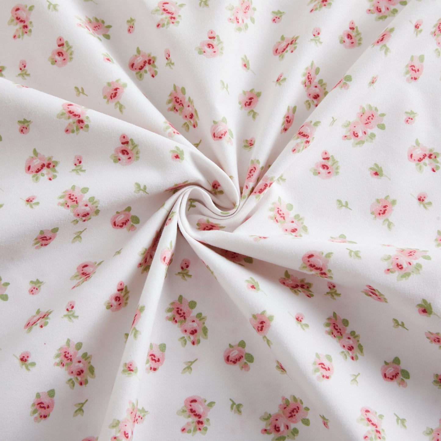 Printed Cotton Blend Percale 600 Thread Count Soft Deep Pocket All Season Bedding Sheet Set, Pink Rose Floral Pattern
