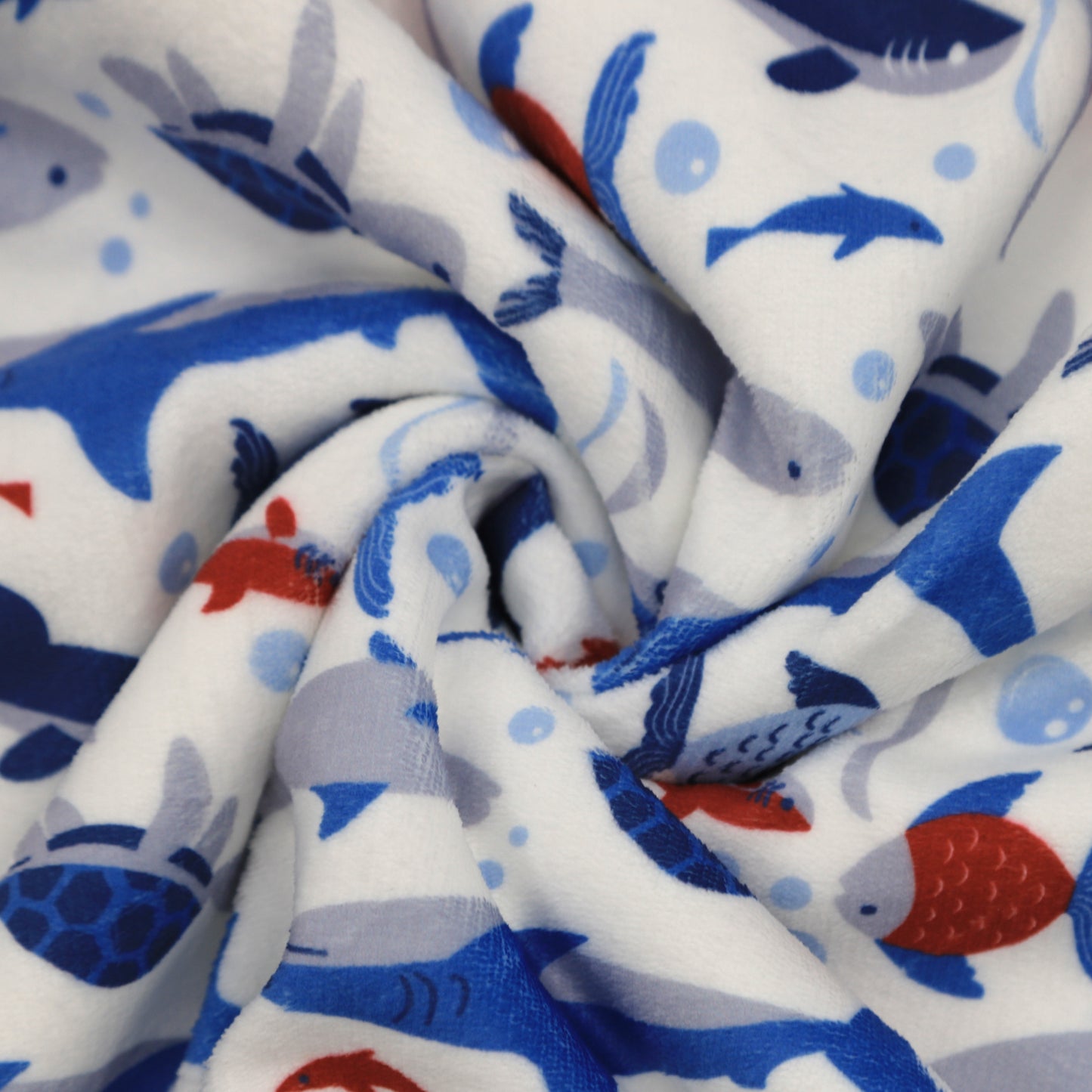 Kid Printed Fluffy Plush Soft Warm Flannel Fleece Children Throw Sherpa Kids Blanket, 40" x 50" Shark Turtle