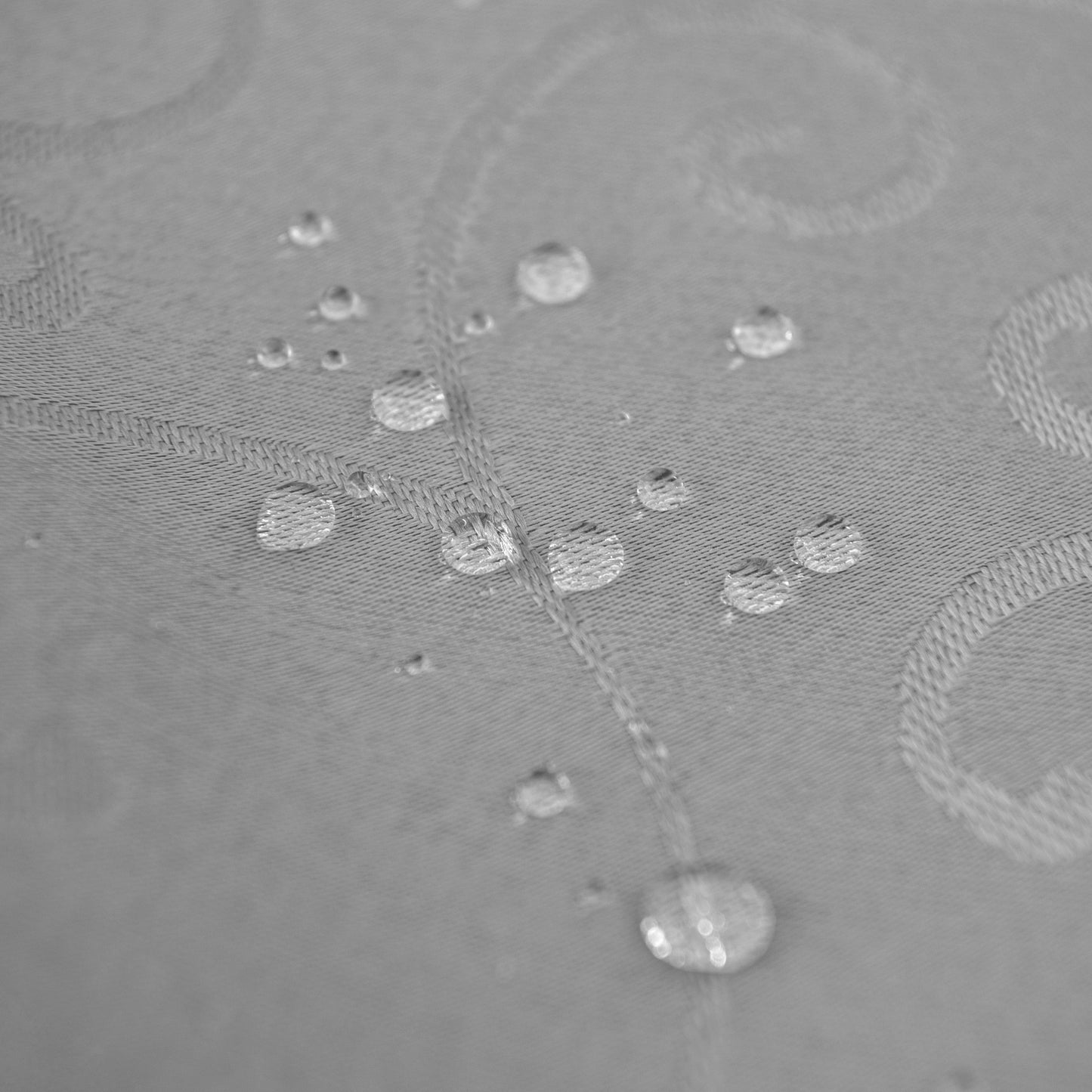 Jacquard Waterproof Thick Luxury Premium Solid Liquid Repellent Stain Resistant Decorative Home Kitchen Tablecloth, Silver Color