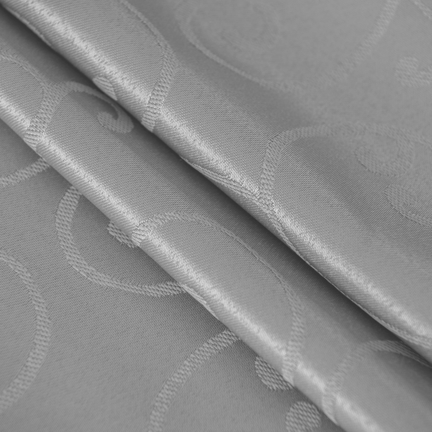 Jacquard Waterproof Thick Luxury Premium Solid Liquid Repellent Stain Resistant Decorative Home Kitchen Tablecloth, Silver Color