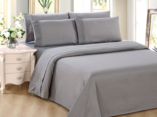 Solid Rayon from Bamboo Soft Bedding Silky Zipper All Season Duvet Cover Set, Silver