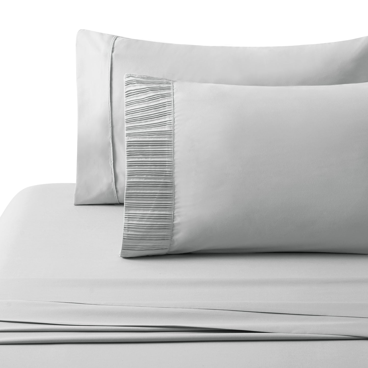 Solid Rayon from Bamboo Soft Bedding Silky Zipper All Season Duvet Cover Set, Silver