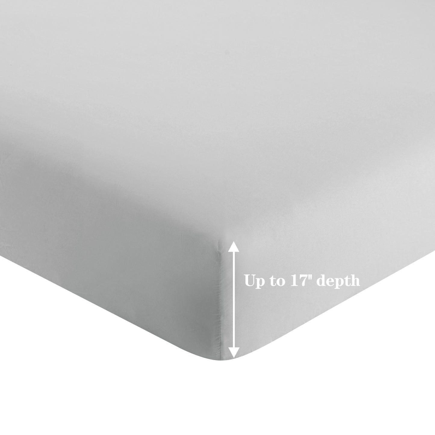 600 Thread Count Cotton Percale Soft Deep Pocket Solid Bedding All Season Sheet Set, Silver