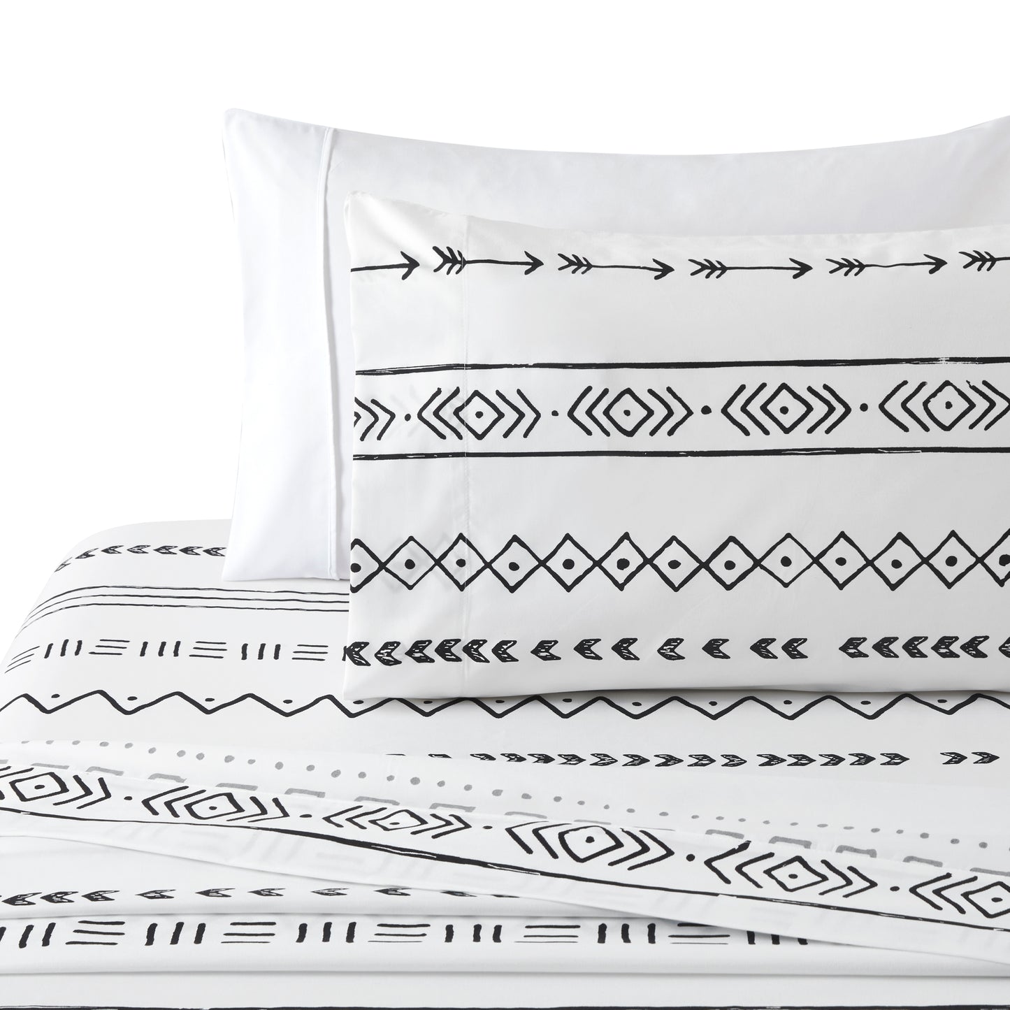 Printed Rayon from Bamboo Soft Bedding Silky Zipper All Season Duvet Cover Set, Simplify Modern Geometric